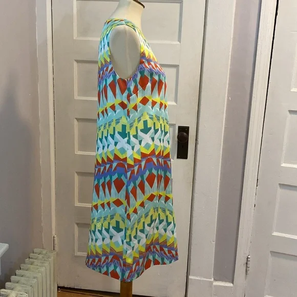 M by Missoni Geometric Print Abstract Sleeveless Shift Dress, Size 8 - Picture 8 of 14